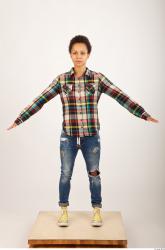 Woman Casual Shirt Jeans Studio photo references